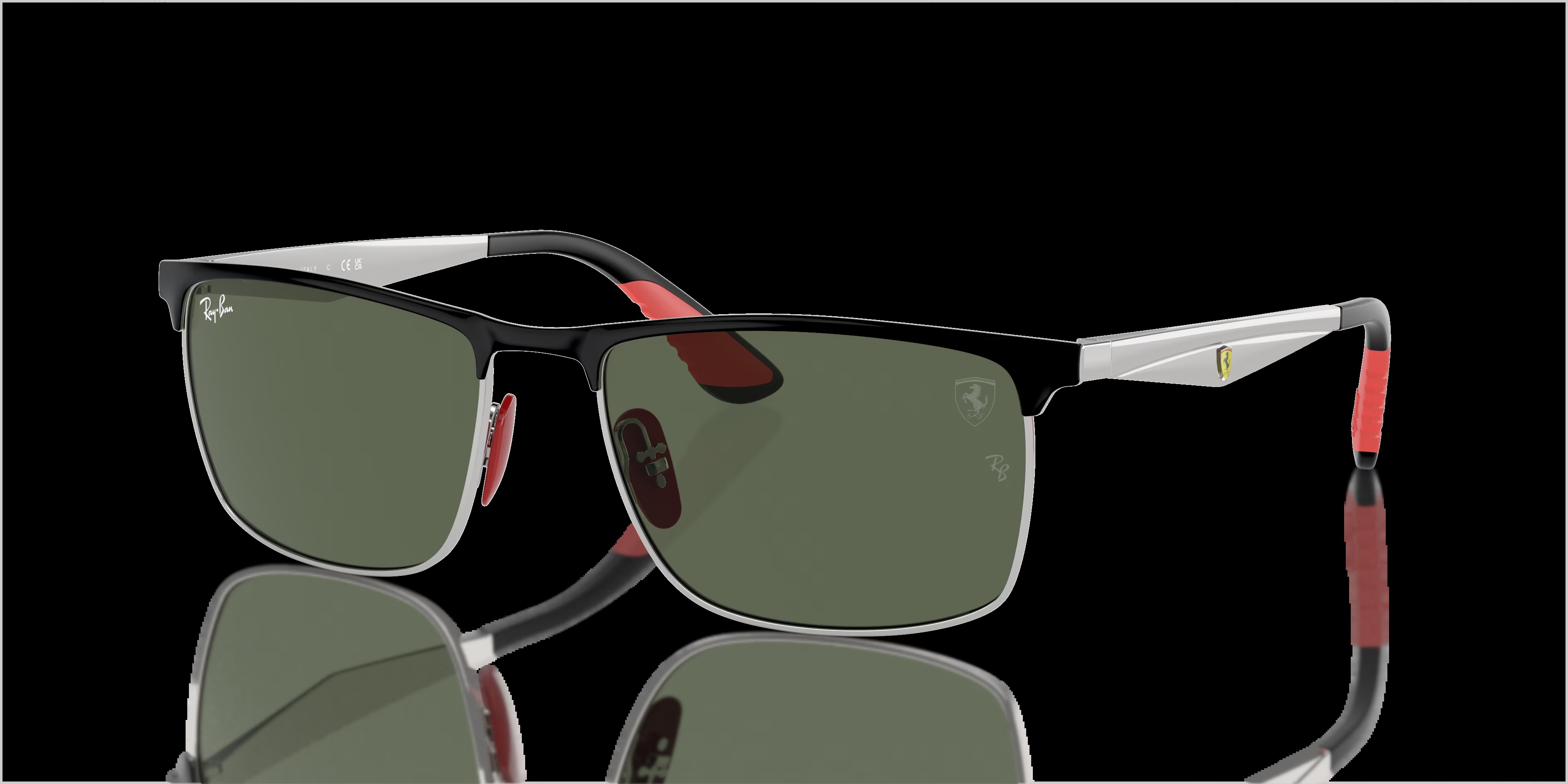 Ray-Ban - RB3726M Scuderia Ferrari Collection - Black On Silver