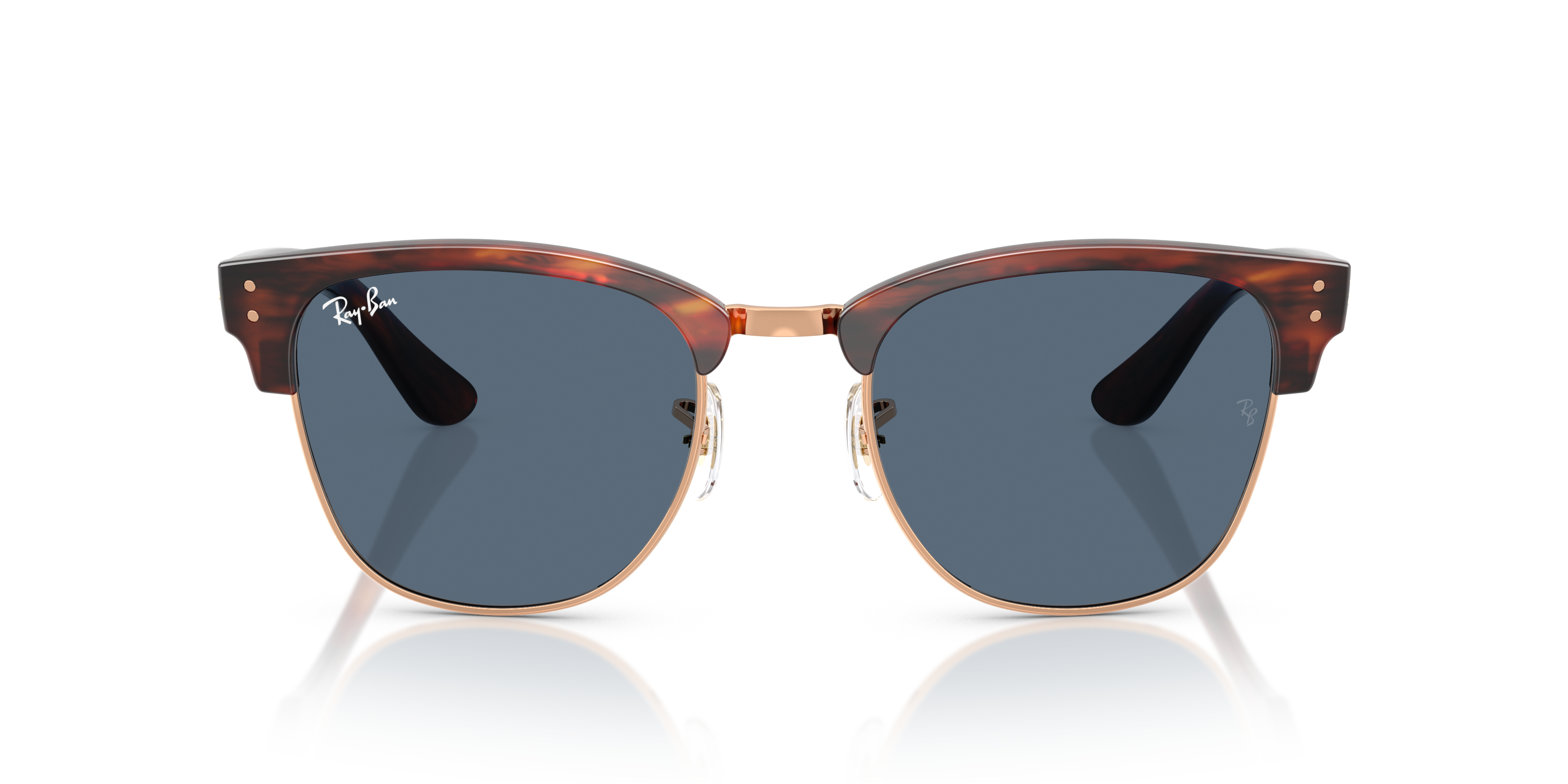 Ray-Ban - RBR0504S Clubmaster Reverse - Striped Havana On Rose Gold