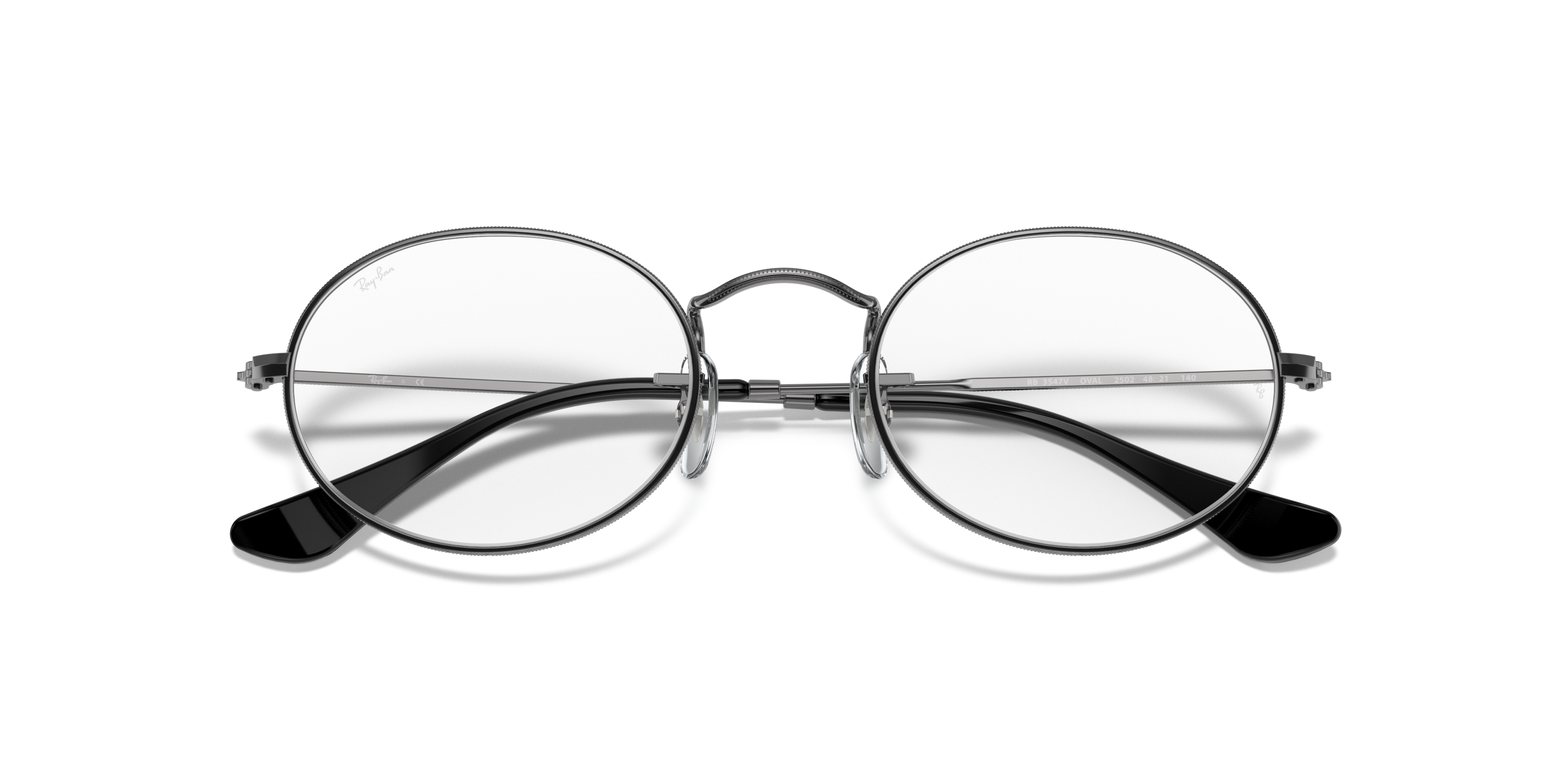 Ray Ban Rb3547v Ray-Ban - RB3547V Oval Optics - Gunmetal - Glasses.com®