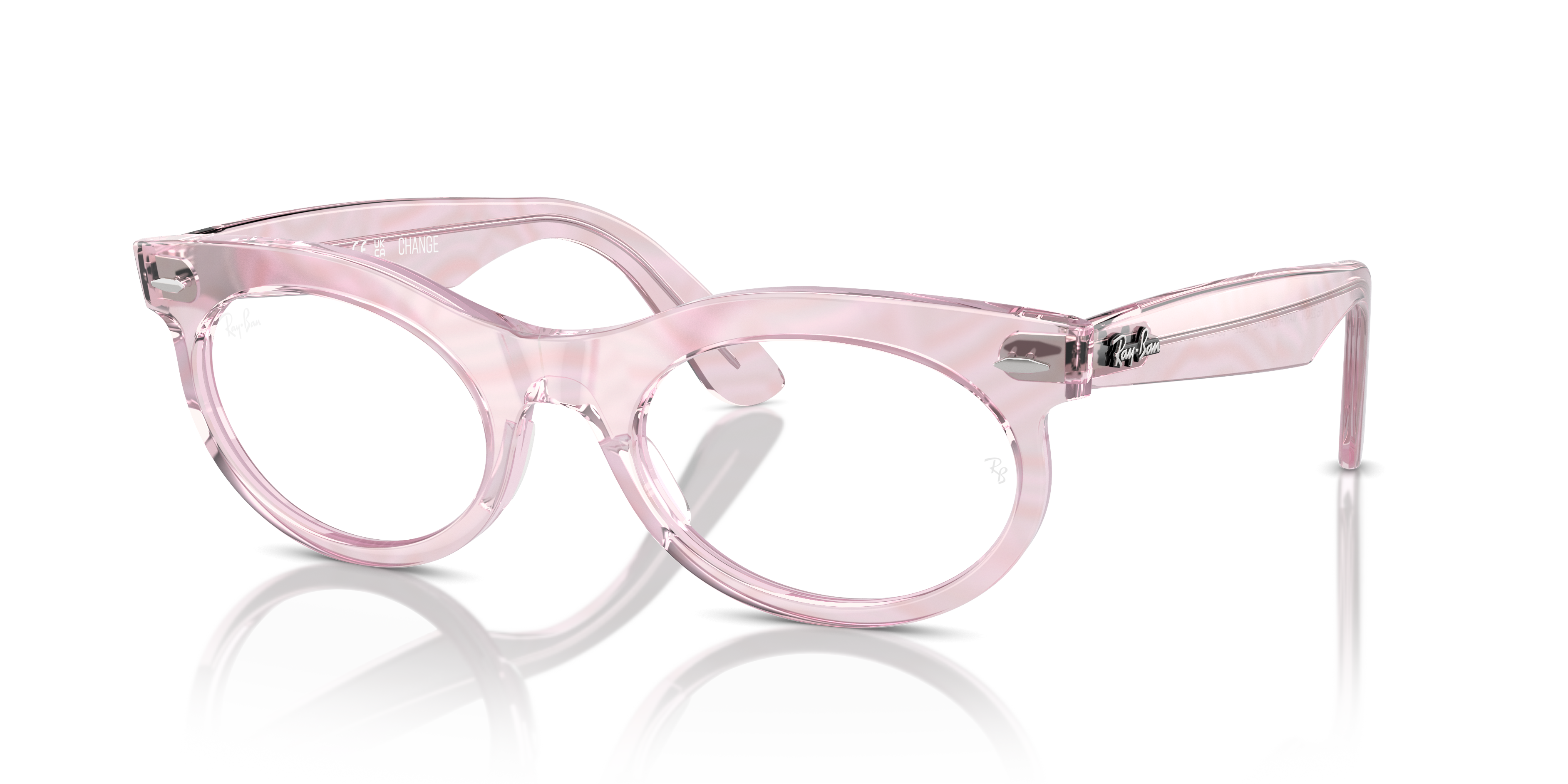 Ray-Ban - RB2242V Wayfarer Oval Optics Change - Photo Waves Purple