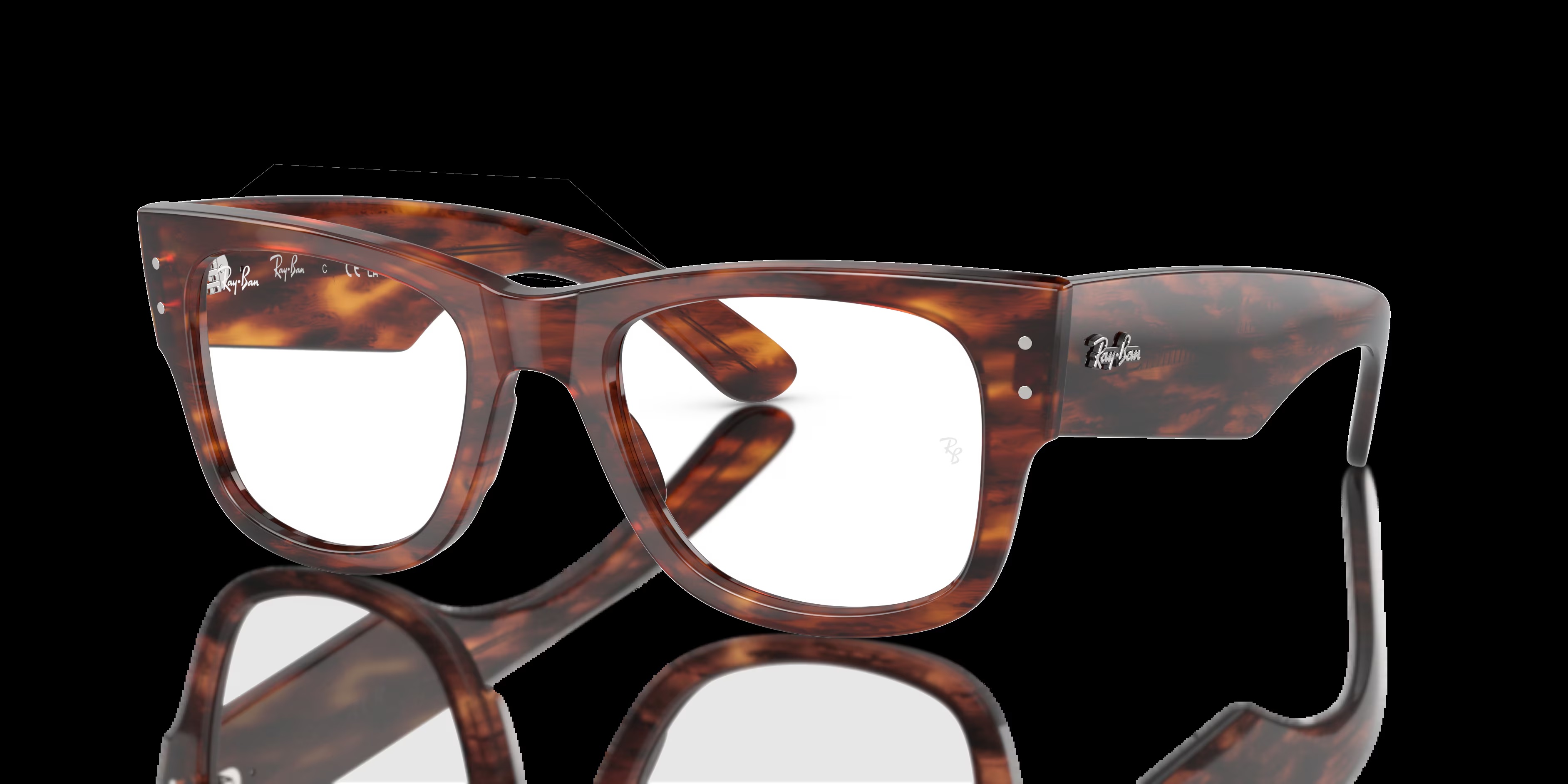 Ray-Ban - RB0840V Mega Wayfarer Optics - Striped Havana