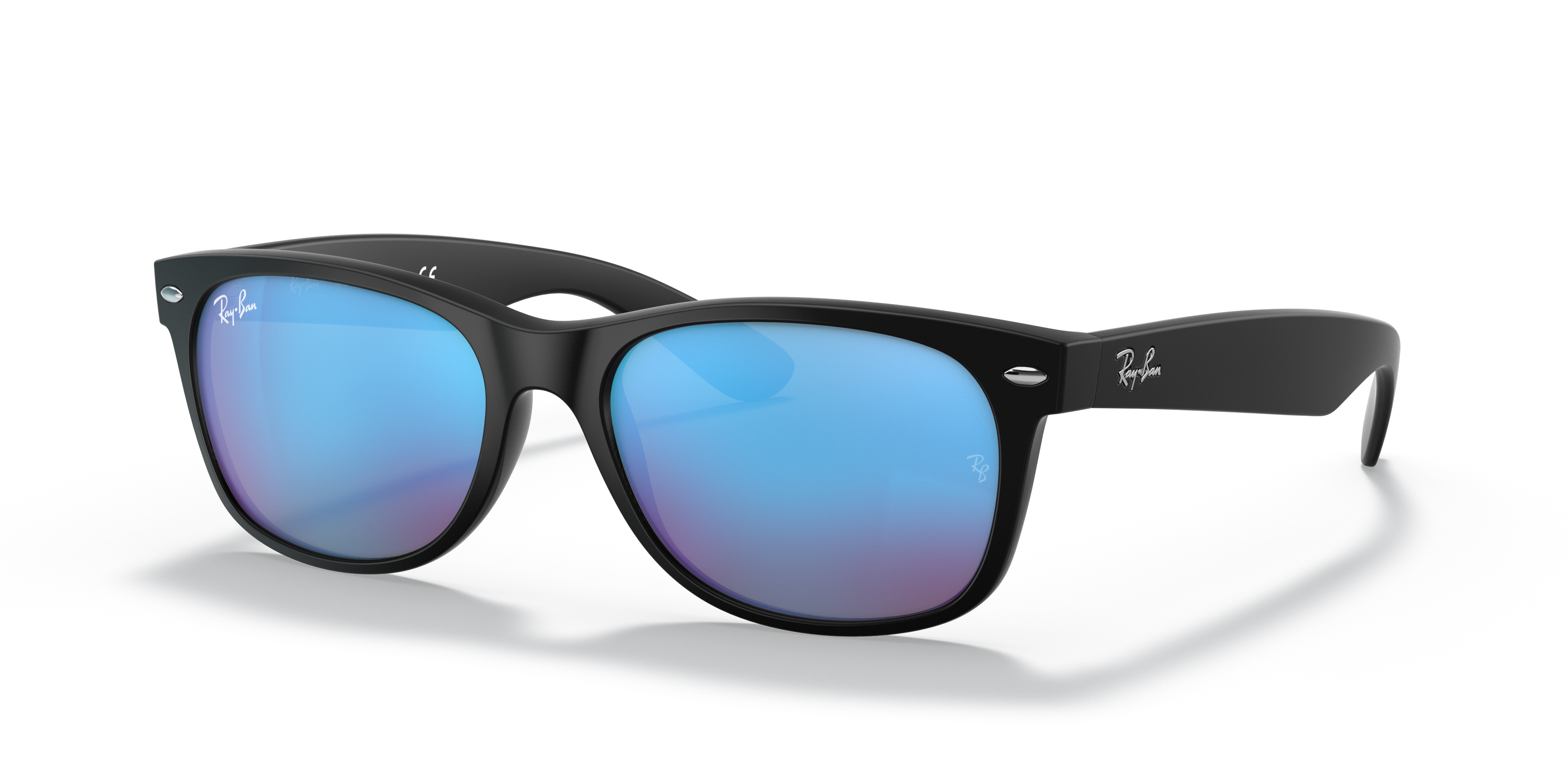Ray-Ban - RB2132 New Wayfarer Flash - Rubber Black